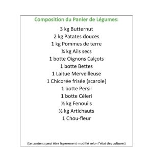 PANIER LÉGUMES Composition