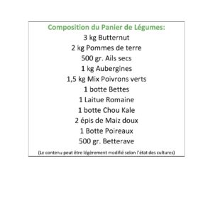 PANIER LÉGUMES Composition